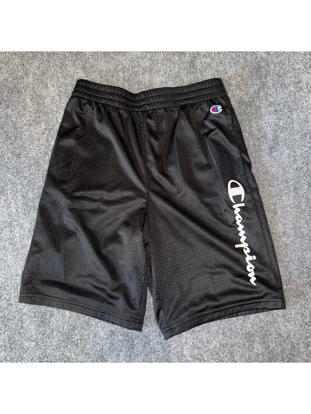 Champion Black Baggy Mesh Hoop Shorts Mens XL Vtg y2k 90s Rare